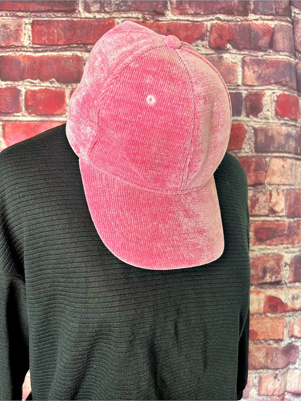 by Anthropologie Pink Acid Wash Corduroy Baseball Cap